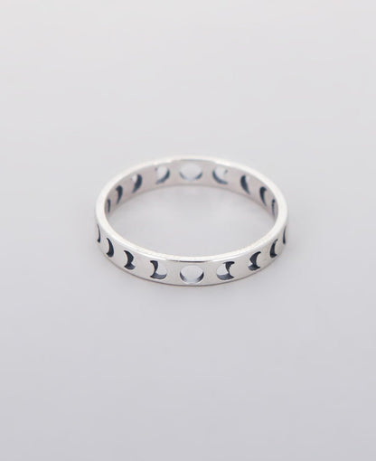 Moon Phase Stainless Steel Band Ring