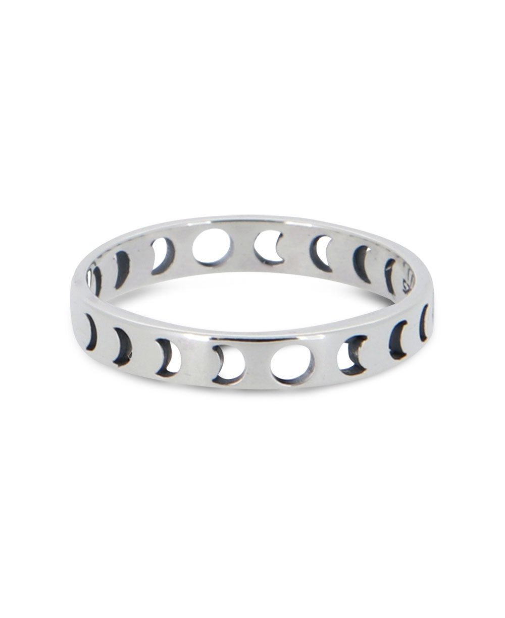 Moon Phase Stainless Steel Band Ring