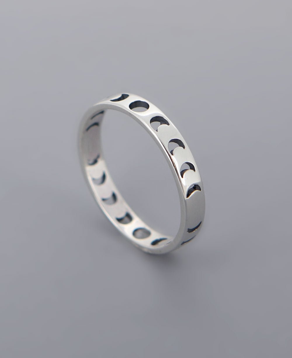 Moon Phase Stainless Steel Band Ring