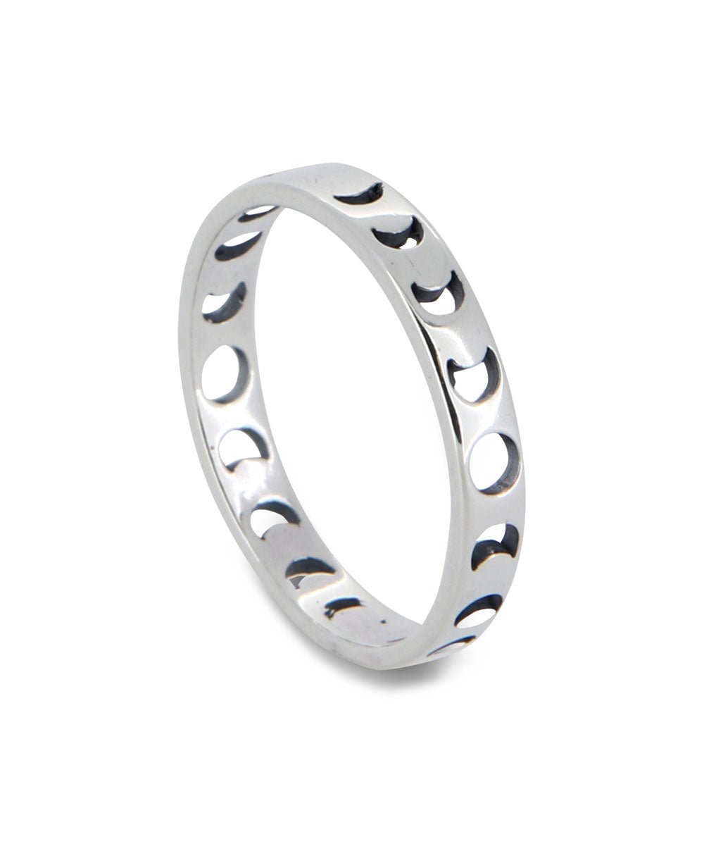 Moon Phase Stainless Steel Band Ring