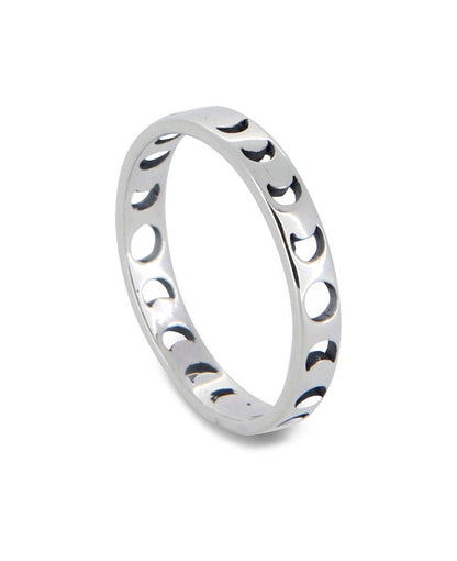 Moon Phase Stainless Steel Band Ring