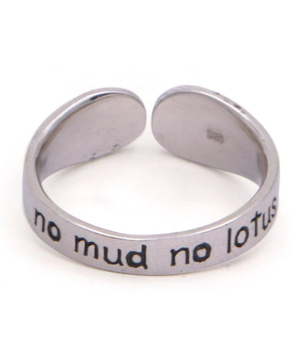 No Mud No Lotus Stainless Steel Mantra Ring