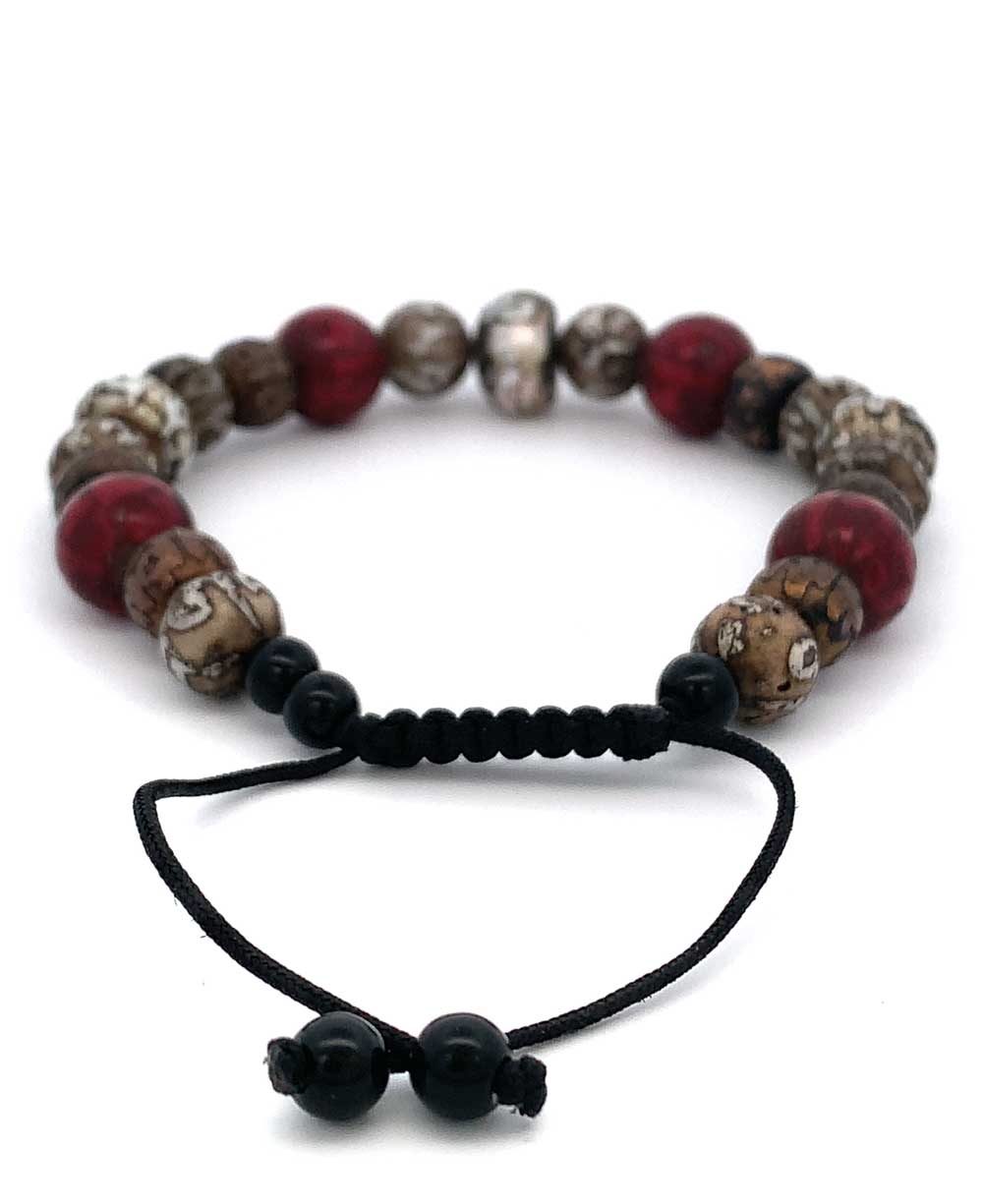 Om Mani Padme Hum Adjustable Beaded Bracelet