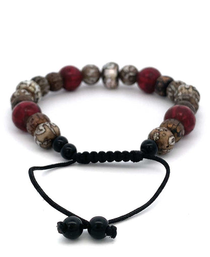 Om Mani Padme Hum Adjustable Beaded Bracelet