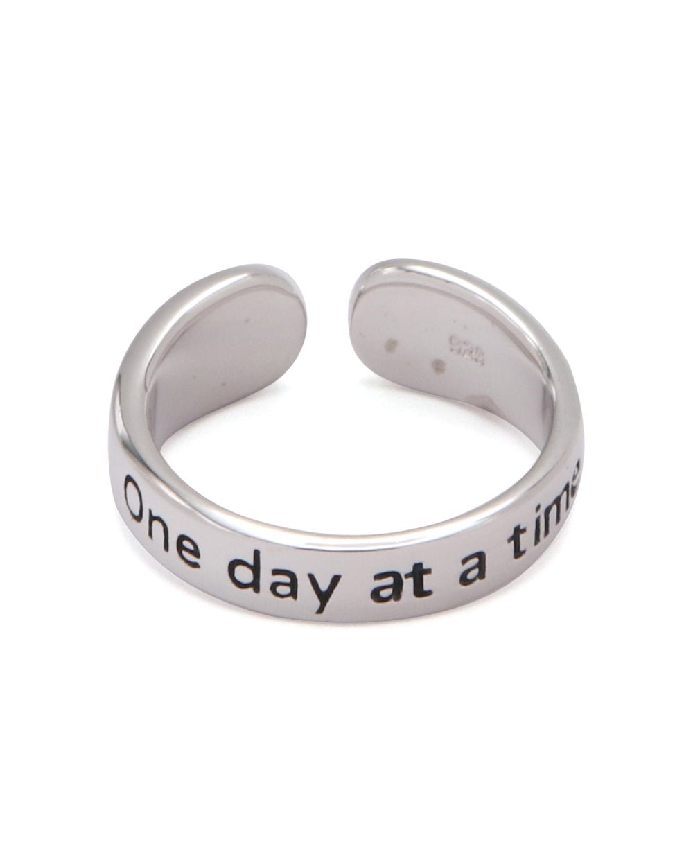 One Day At A Time Stainless Steel Adjustable Inspirational Ring