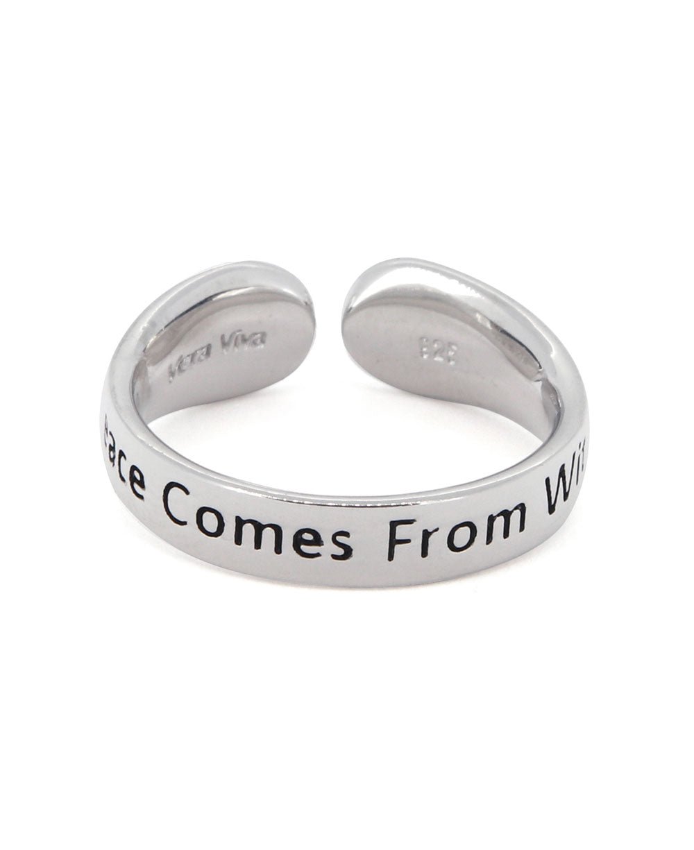 Peace Comes From Within Stainless Steel Adjustable Ring