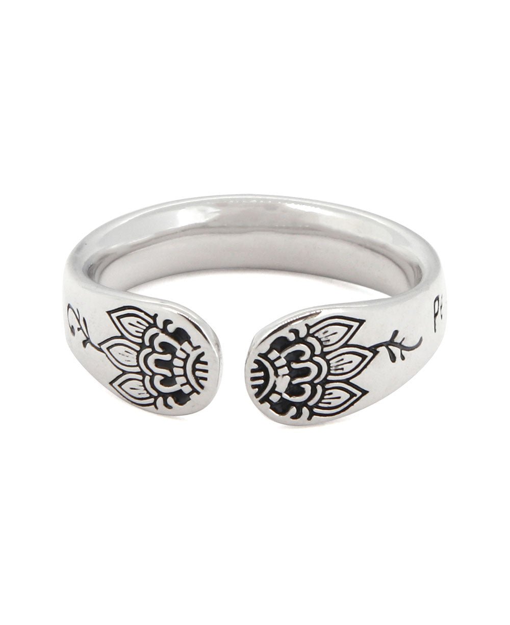 Peace Comes From Within Stainless Steel Adjustable Ring