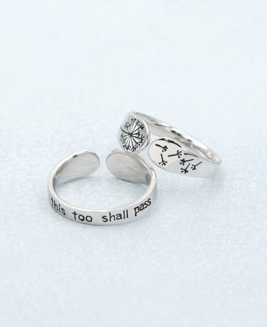 Petite Size This Too Shall Pass Stainless Steel Mantra Ring