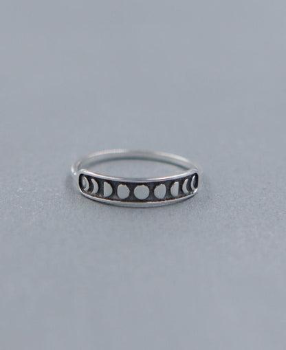 Phases Of The Moon Stainless Steel Ring