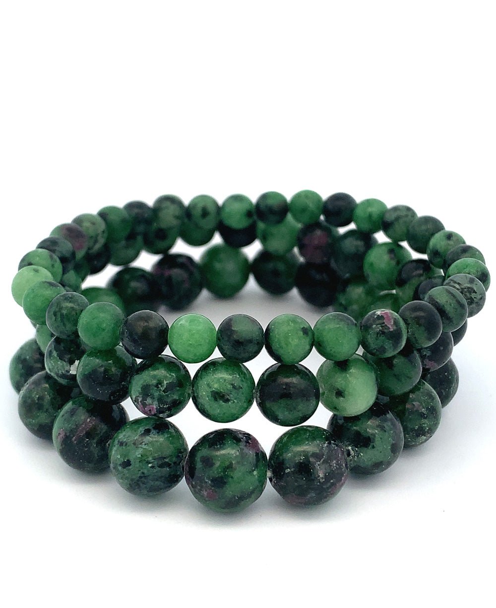 Ruby Zoisite Gemstone Bead Stretch Bracelet