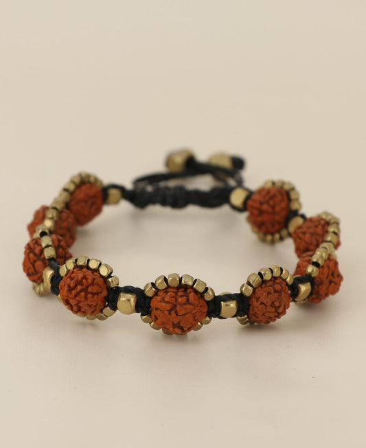 Rudraksha Seeds Braided Adjustable Bracelet