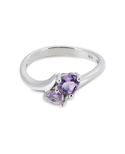 Serenity And Wisdom Duo-Amethyst Gemstone Sterling Ring