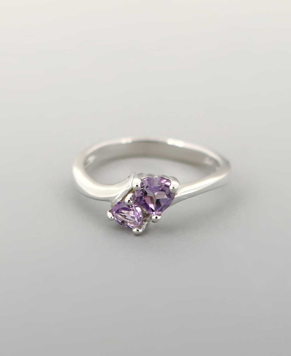 Serenity And Wisdom Duo-Amethyst Gemstone Sterling Ring