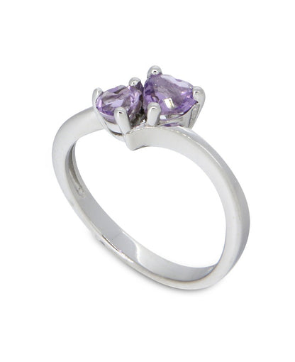 Serenity And Wisdom Duo-Amethyst Gemstone Sterling Ring