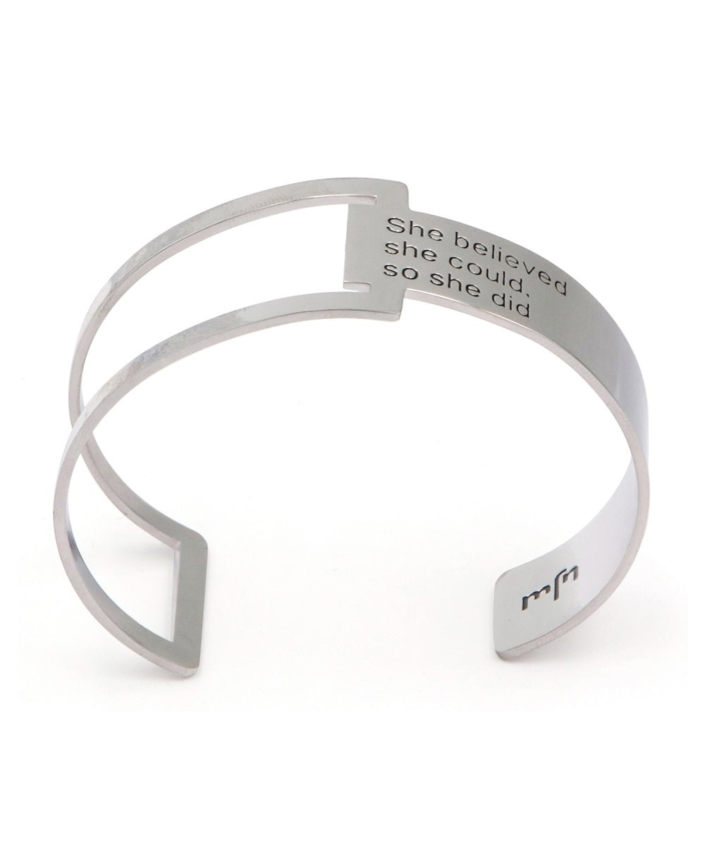 She Believed She Could So She Did, Geometric Cuff Bracelet