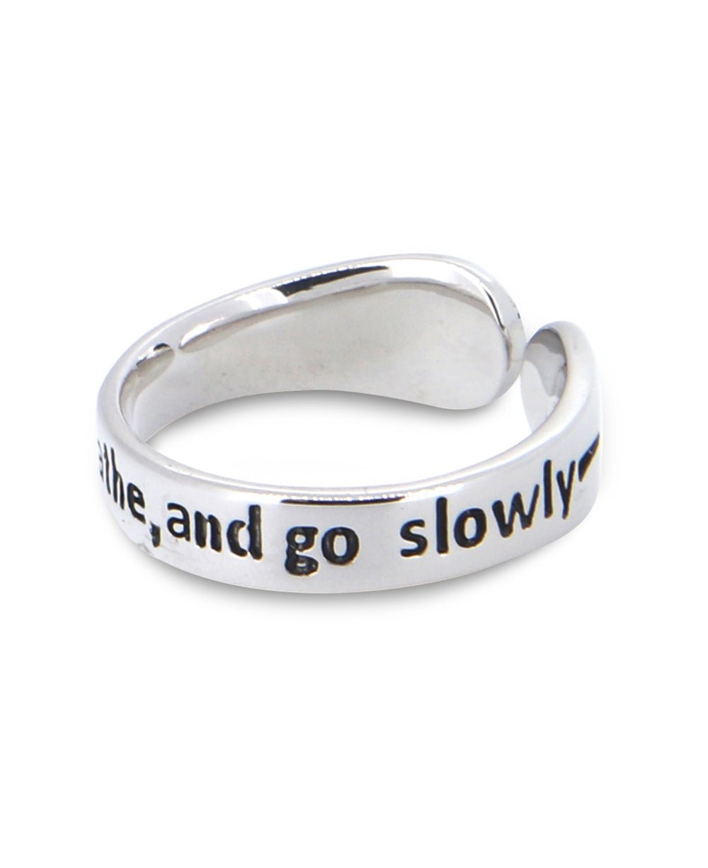 Smile, Breathe, And Go Slowly Sterling Adjustable Ring