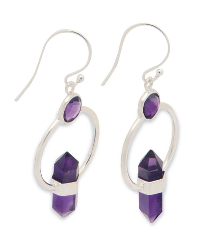 Soothing Amethyst Point Earrings