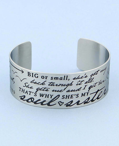 Soul Sister Inspirational Cuff Bracelet