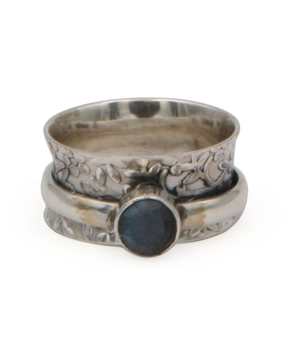 Spinning Floral Labradorite Ring