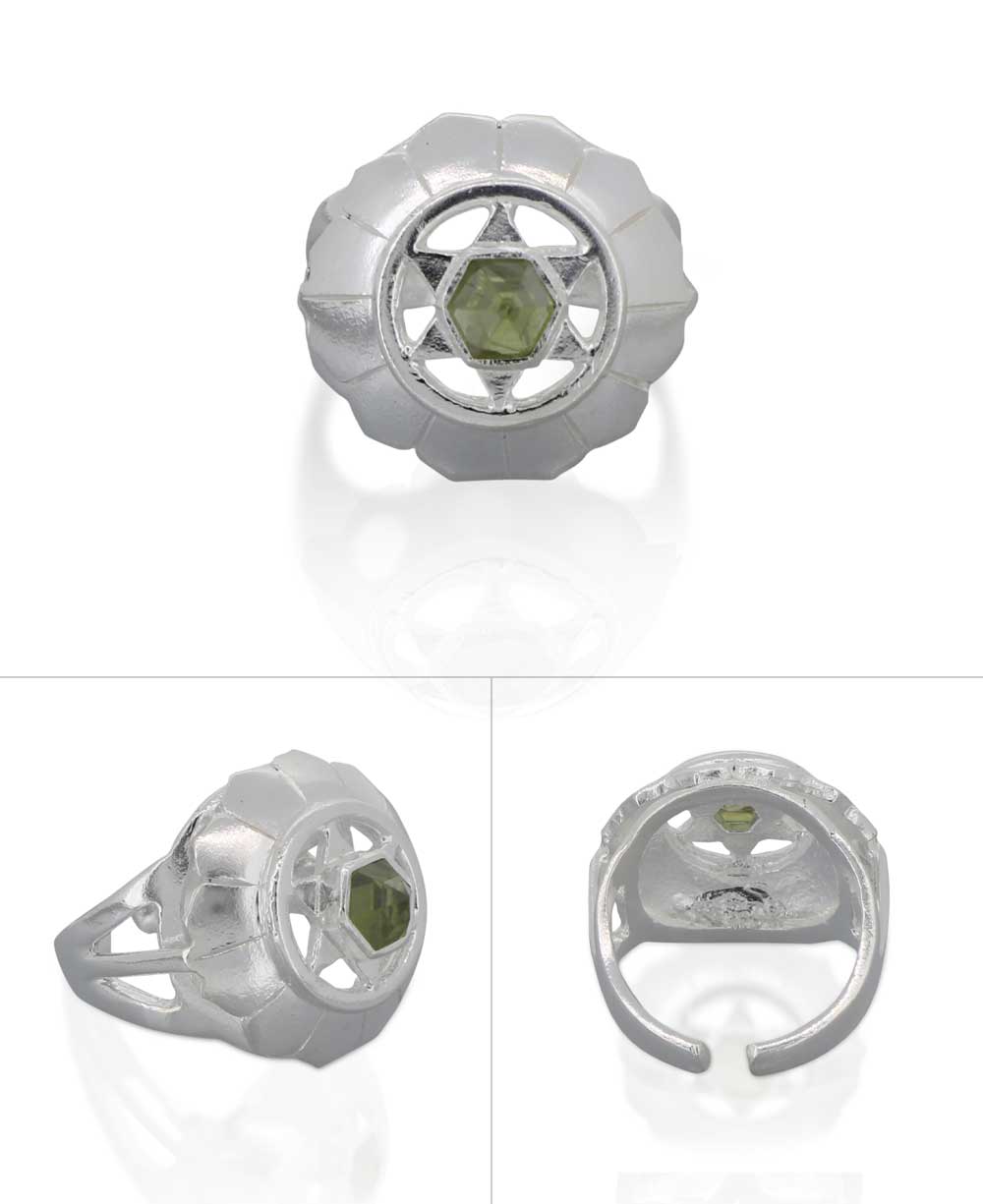 Stainless Steel And Gemstone Adjustable Chakra Rings, Sold Individually