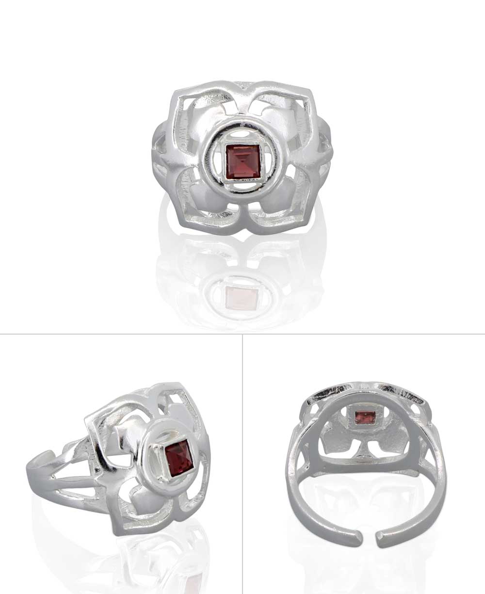 Stainless Steel And Gemstone Adjustable Chakra Rings, Sold Individually