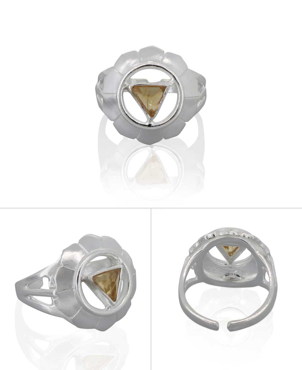 Stainless Steel And Gemstone Adjustable Chakra Rings, Sold Individually