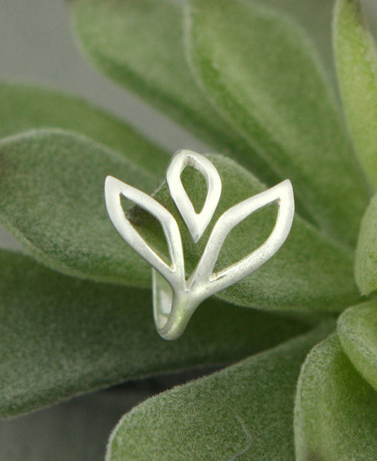 Stainless Steel Bloom Ring, Adjustable