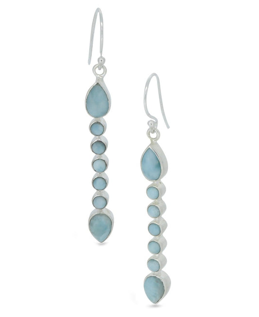 Stainless Steel Calming Larimar Earrings