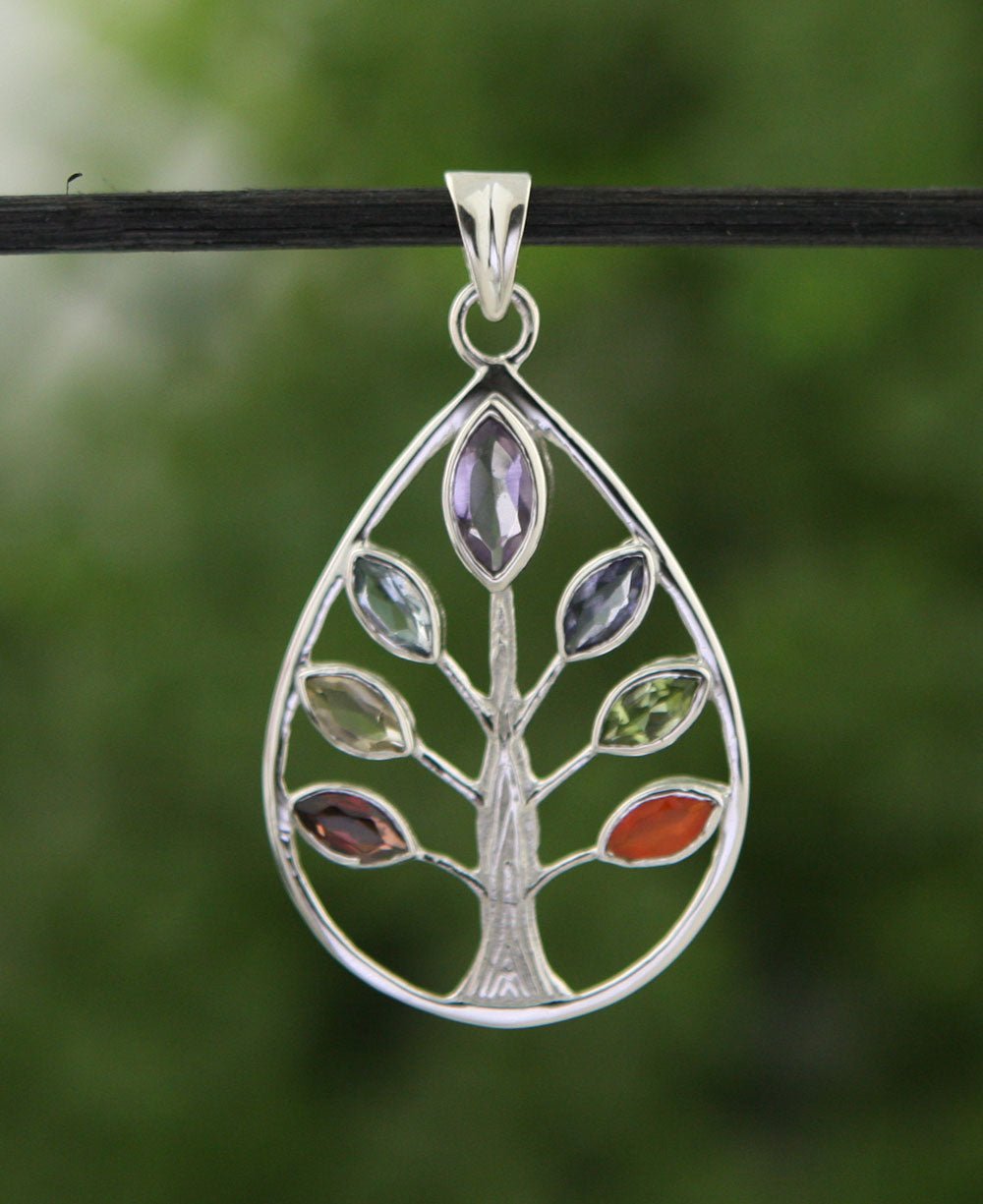 Stainless Steel Chakra Tree Of Life Pendant