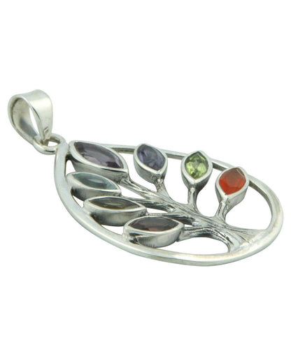 Stainless Steel Chakra Tree Of Life Pendant