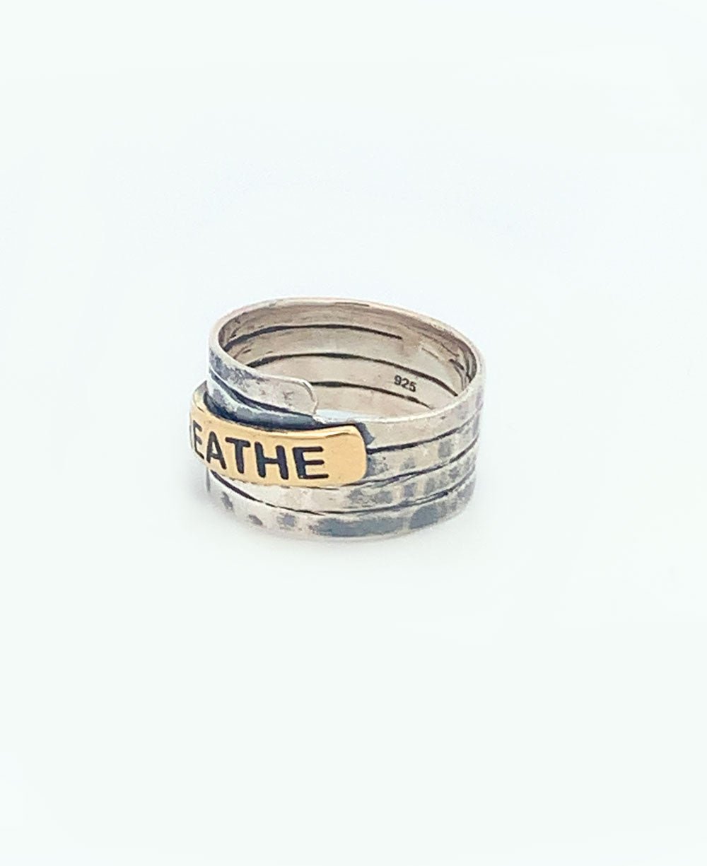 Stainless Steel Hammered Finish Breathe Ring