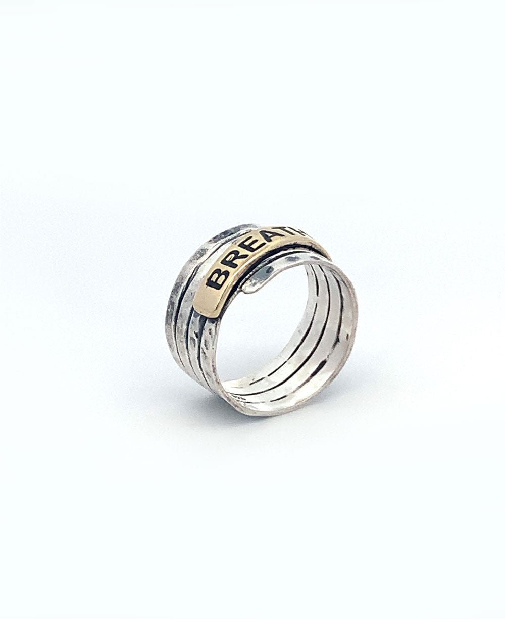 Stainless Steel Hammered Finish Breathe Ring