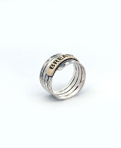 Stainless Steel Hammered Finish Breathe Ring