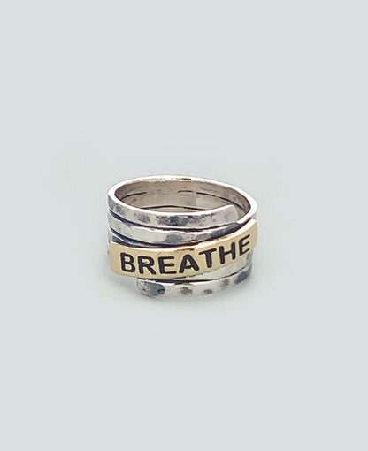 Stainless Steel Hammered Finish Breathe Ring