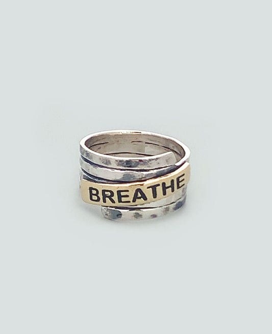 Stainless Steel Hammered Finish Breathe Ring