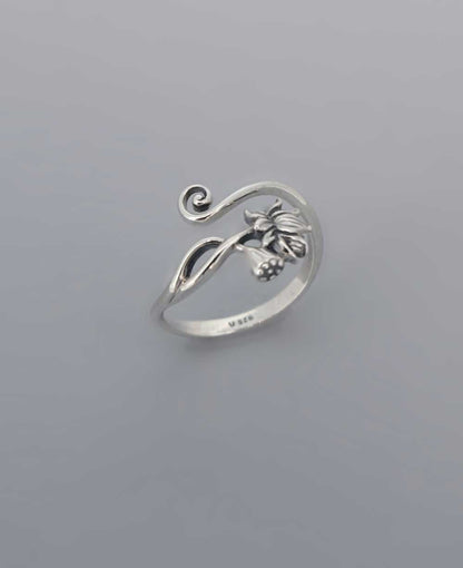 Stainless Steel Lotus Adjustable Ring