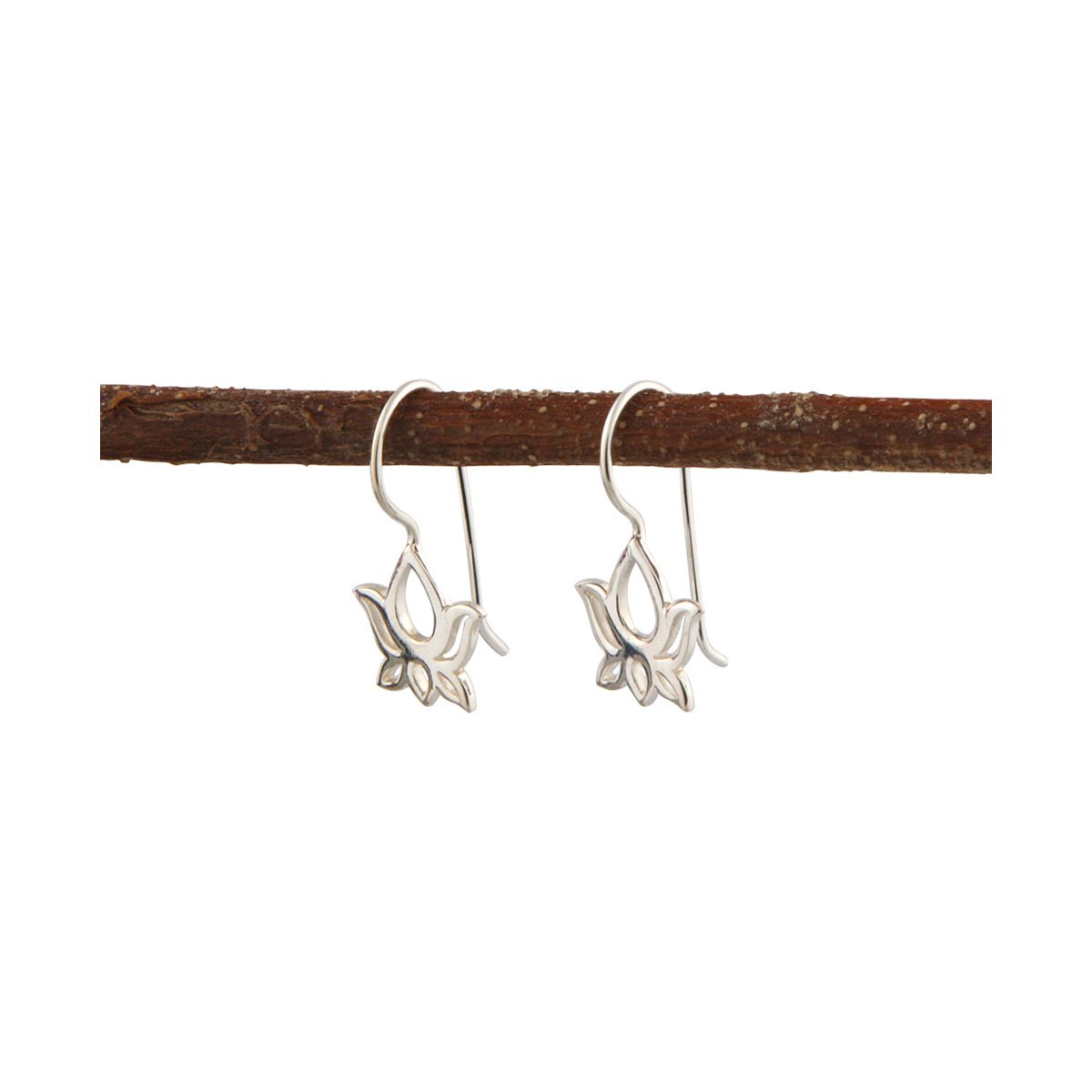 Stainless Steel Lotus Hook Earrings