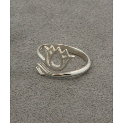 Stainless Steel Lotus Ring, Adjustable