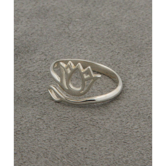 Stainless Steel Lotus Ring, Adjustable