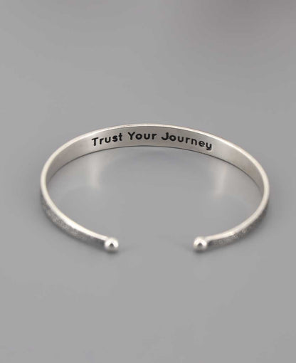 Stainless Steel Moon Phase Trust Your Journey Adjustable Bracelet