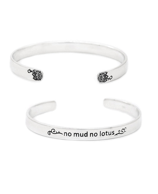 Stainless Steel No Mud No Lotus Mantra Bracelet