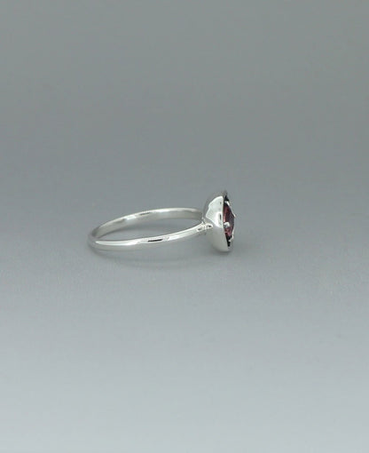 Stainless Steel Pink Tourmaline Ring