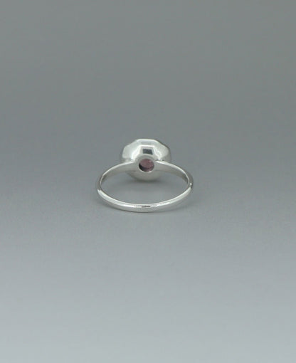 Stainless Steel Pink Tourmaline Ring