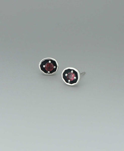 Stainless Steel Premium Pink Tourmaline Stud Earrings