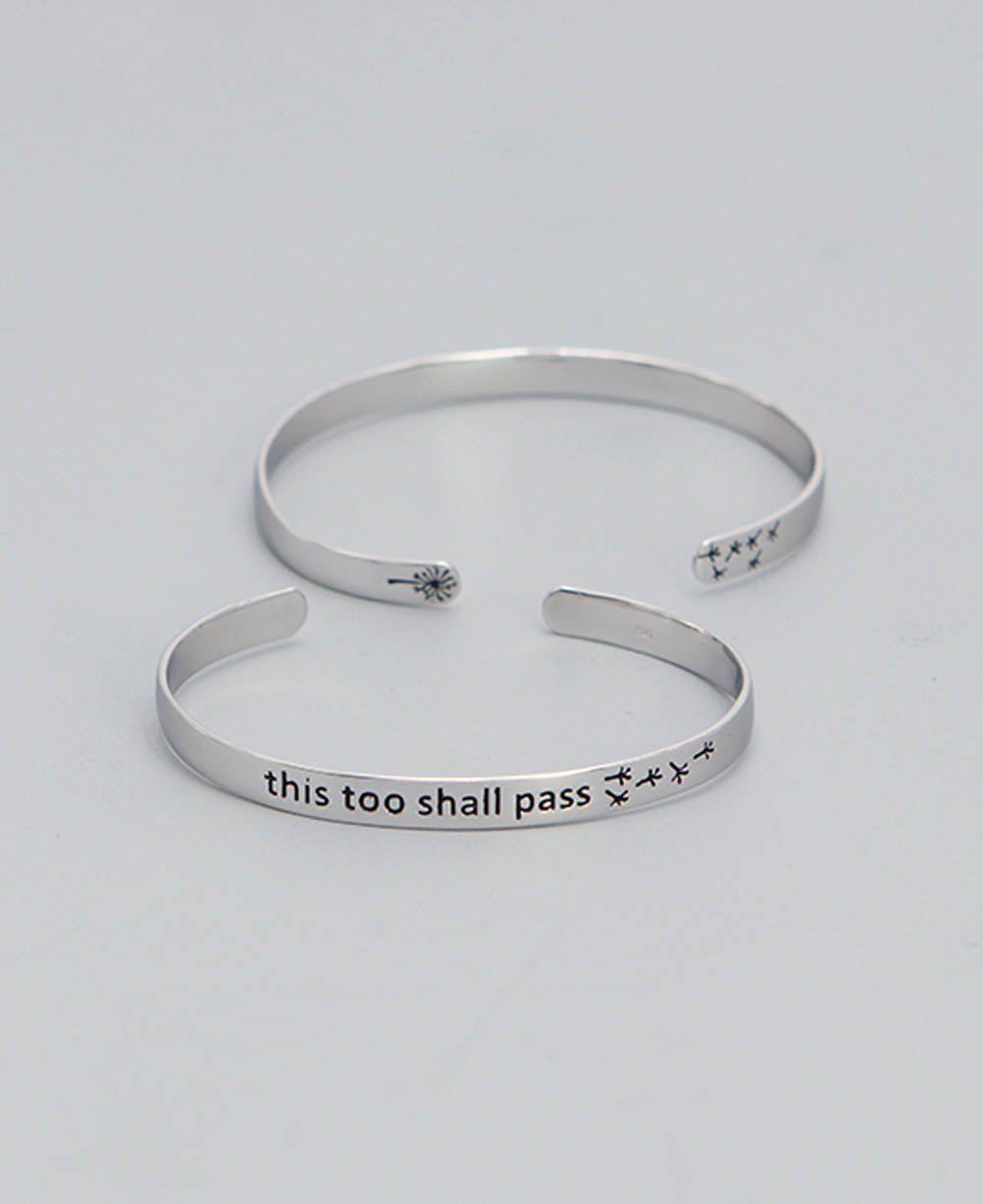 Stainless Steel This Too Shall Pass Mantra Bracelet