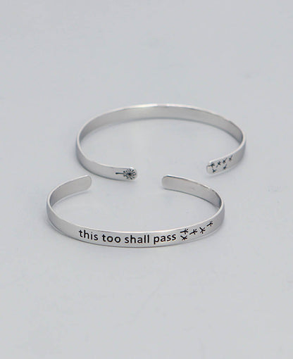 Stainless Steel This Too Shall Pass Mantra Bracelet