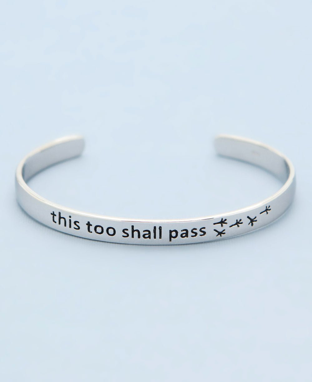 Stainless Steel This Too Shall Pass Mantra Bracelet