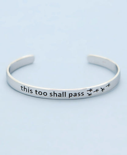 Stainless Steel This Too Shall Pass Mantra Bracelet