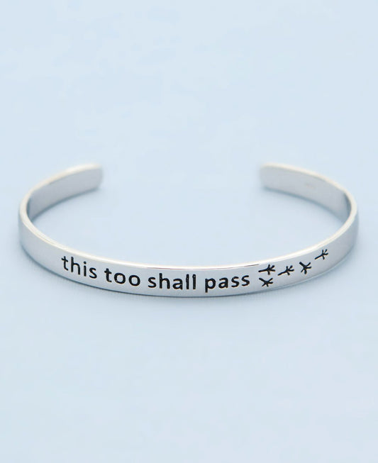 Stainless Steel This Too Shall Pass Mantra Bracelet