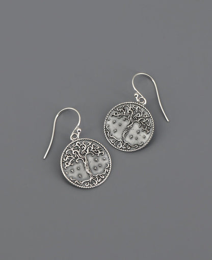 Stainless Steel Tree Of Life Earrings